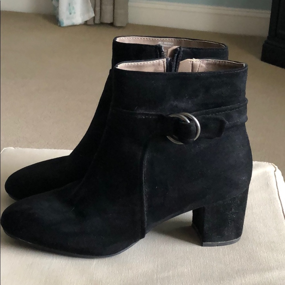 Black suede boots